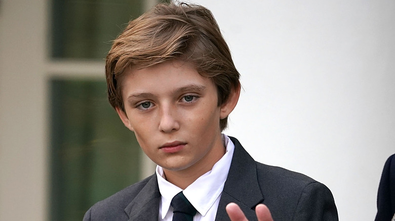 Barron Trump frowning