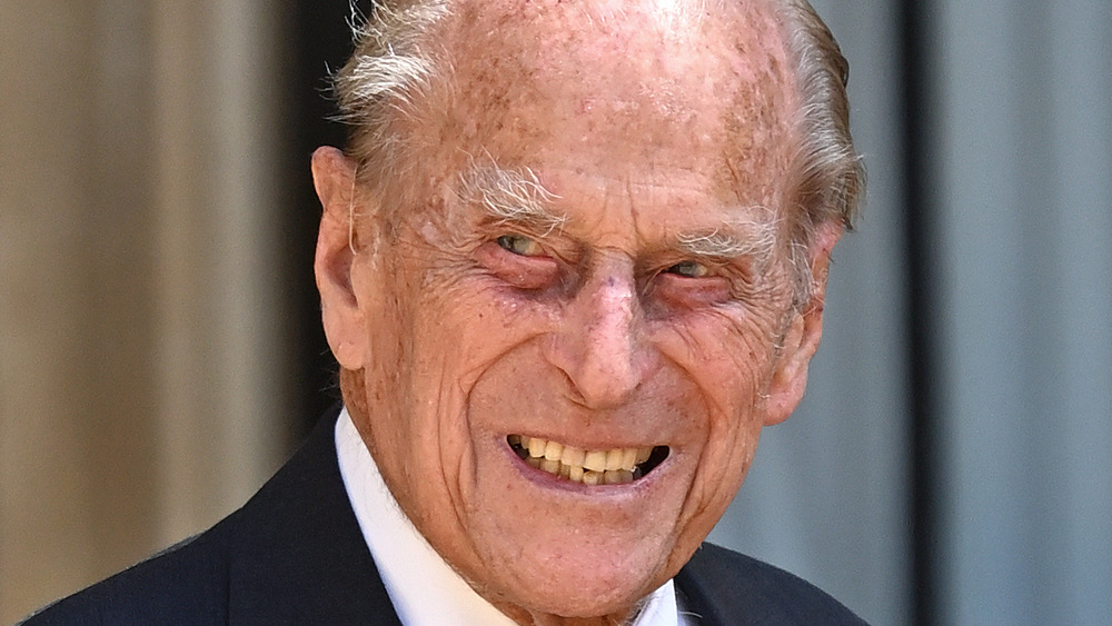 Prince Philip smiles during a public event