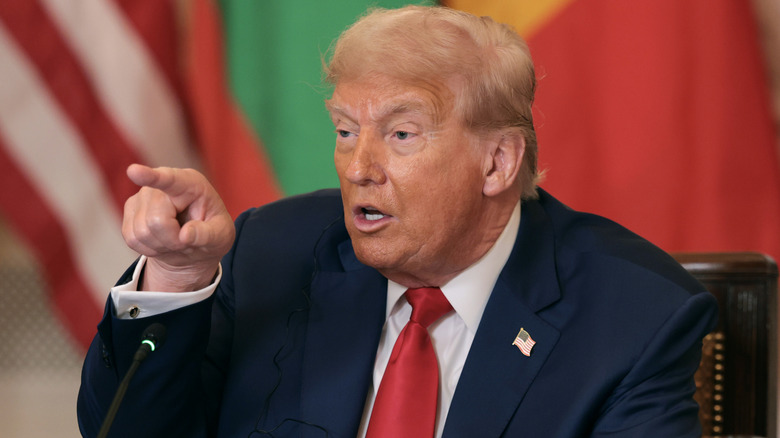 Donald Trump pointing