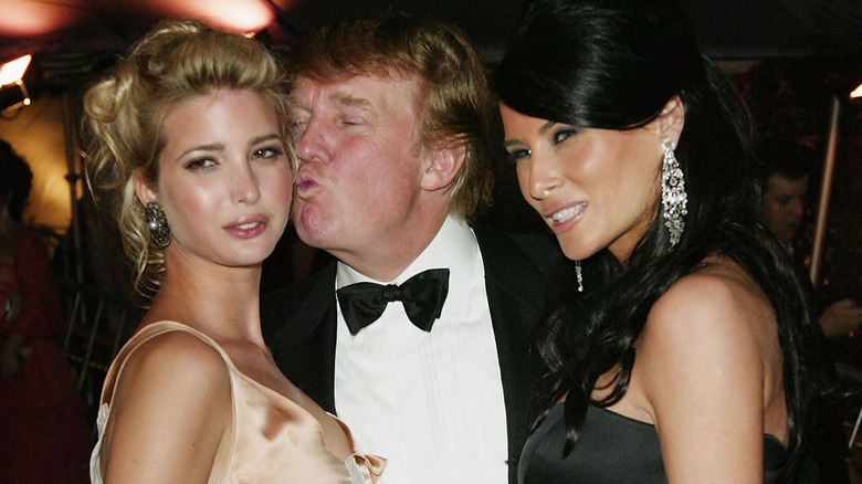 Donald Trump trying to kiss Ivanka Trump on the cheek at the Met Gala