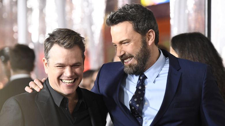 Matt Damon and Ben Affleck at the Live By Night premiere