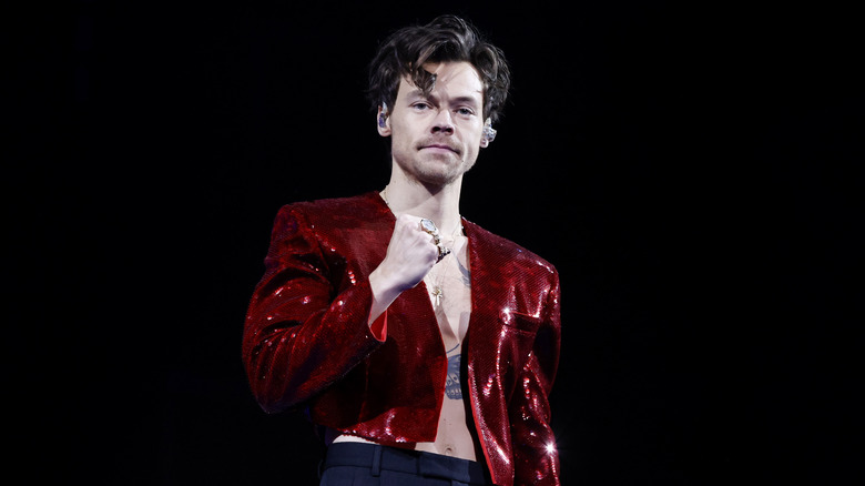 Harry Styles making fist