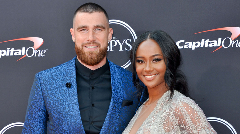 Travis Kelce and Kayla Nicole on the red carpet