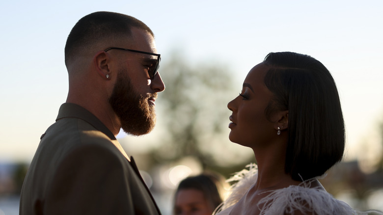 Travis Kelce looks at Kayla Nicole