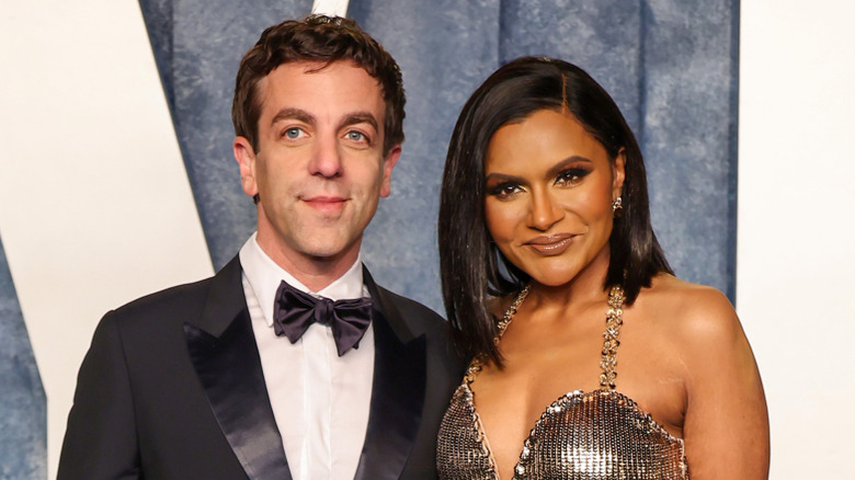 Mindy Kaling and B.J. Novak pose together in 2023