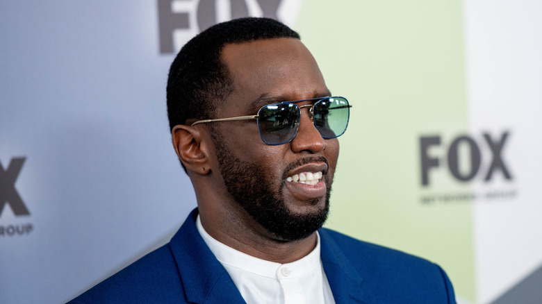 P. Diddy smiling and looking off to the side at the Fox Network Upfronts in 2018