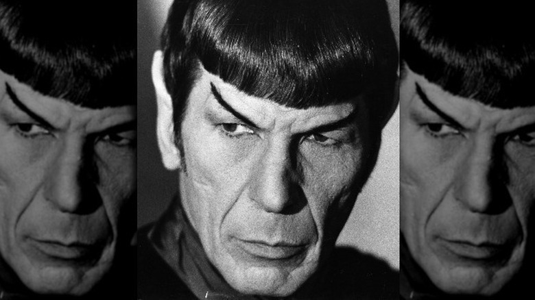 Leonard Nimoy posing as spock