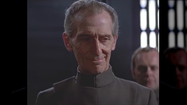 Peter Cushing and Carrie Fisher in Star Wars