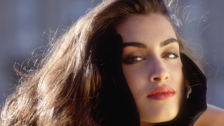 Yasmeen Ghauri posing for Chanel in the 1990s