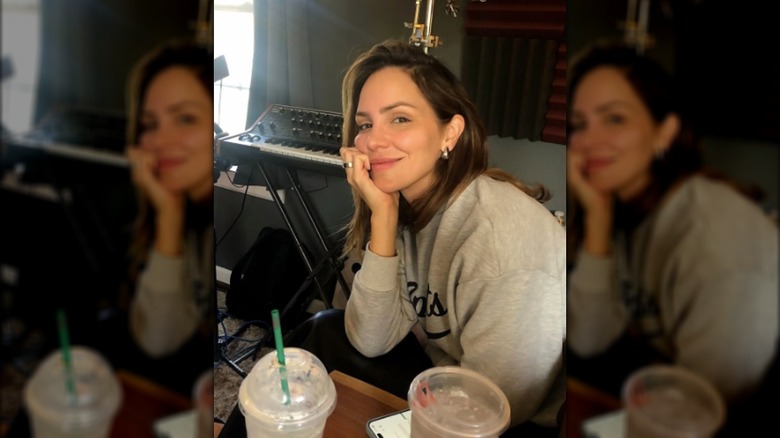 Katherine in the recording studio
