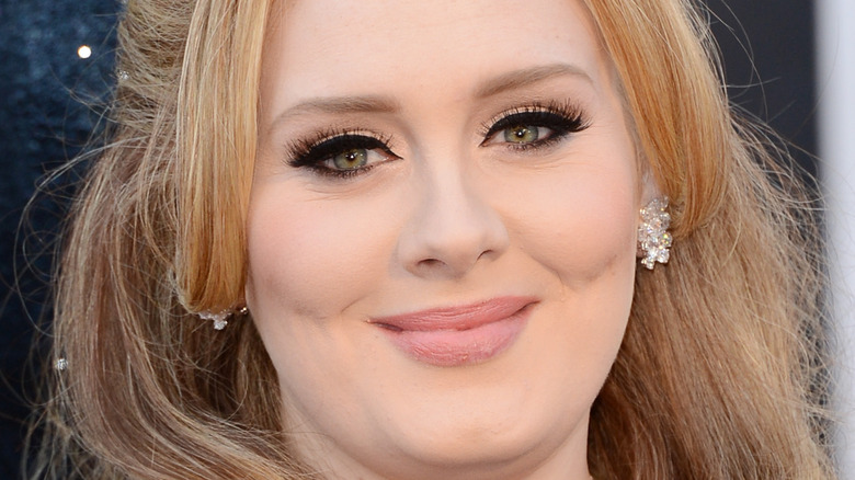 Adele wearing diamond earrings