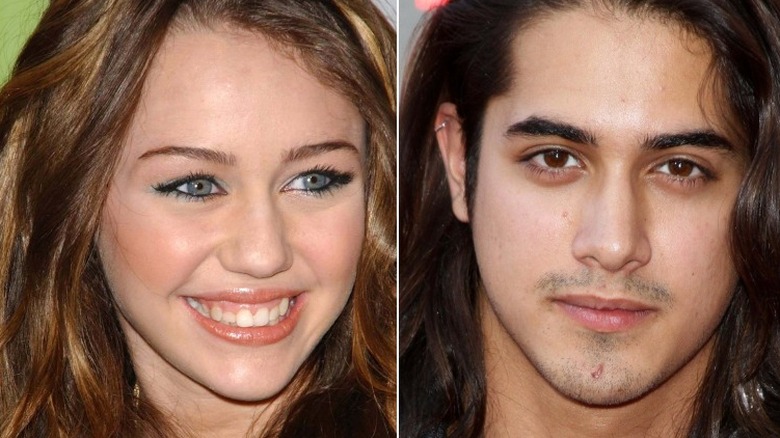 Miley Cyrus smiling, Avan Jogia posing