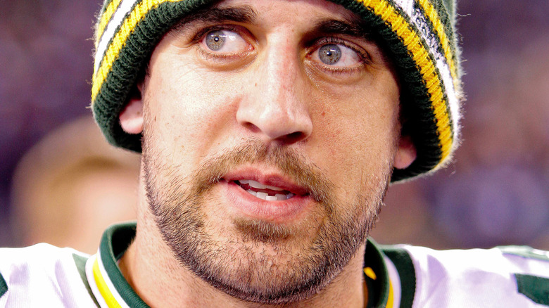 Aaron Rodgers interviewed on field