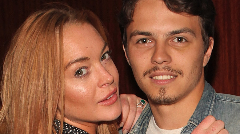 Lindsay Lohan and Egor Tarabasov posing together
