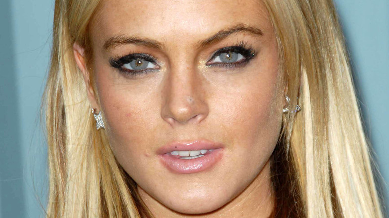 Lindsay Lohan looking at camera