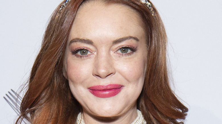 Lindsay Lohan grinning
