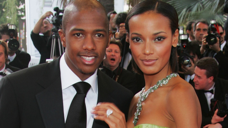 Selita Ebanks and Nick Cannon, smiling