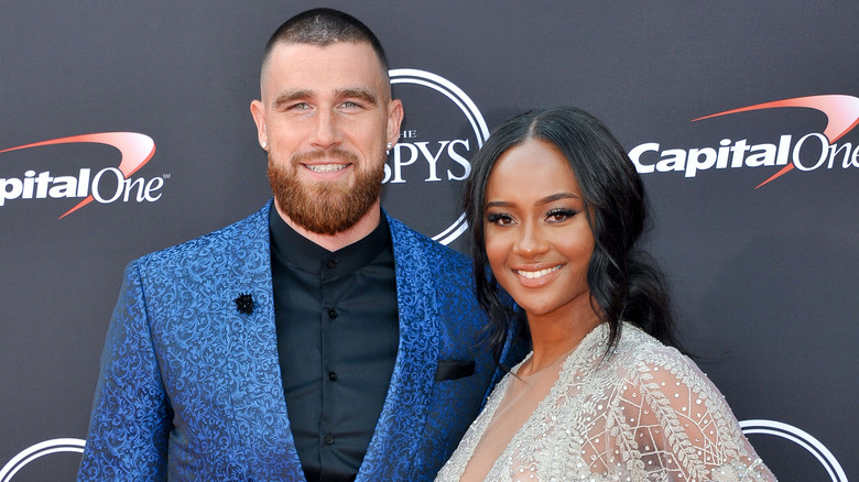 Travis Kelce, Kayla Nicole posing
