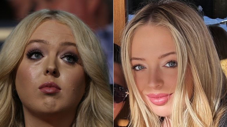 side-by-side of unfiltered and filtered photos of Tiffany Trump