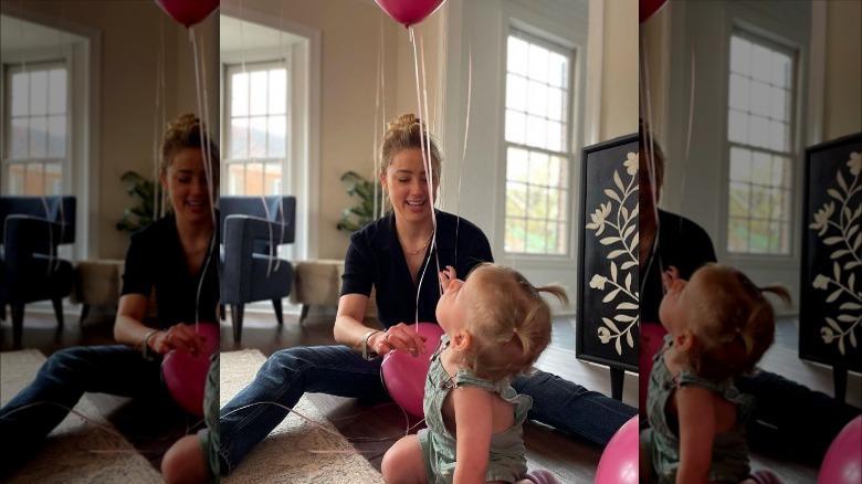 Amber Heard and her daughter