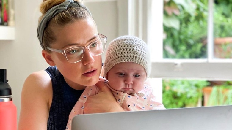 Amber Heard and her daughter