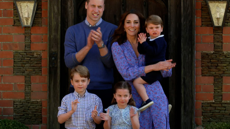 Kate Middleton with Prince William and their children