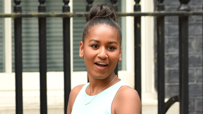 Sasha Obama smiling