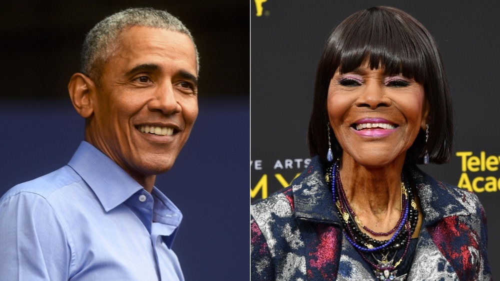 Barack Obama and Cicely Tyson split image