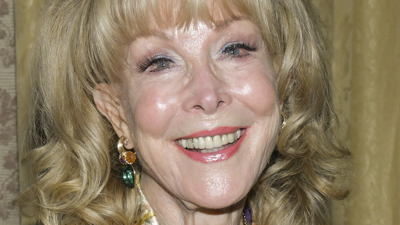 Barbara Eden paying homage to her Jeannie likeness in 2019.