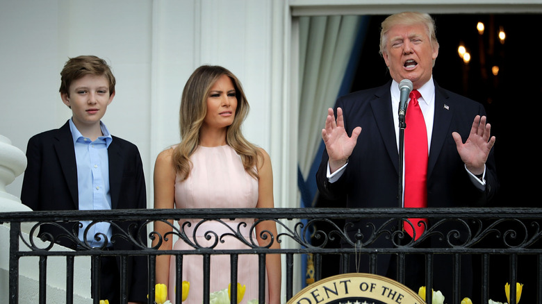 Trump family behind railing