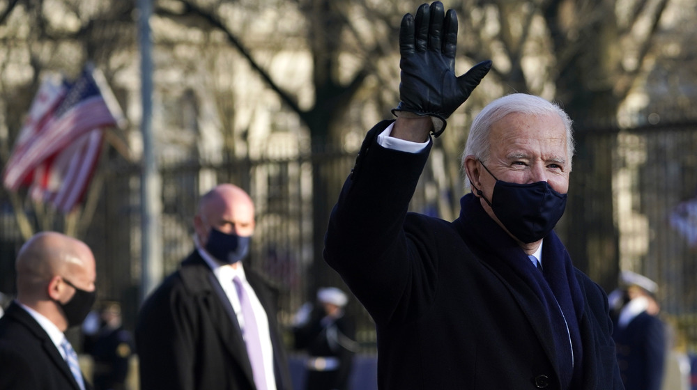 Joe Biden waving  