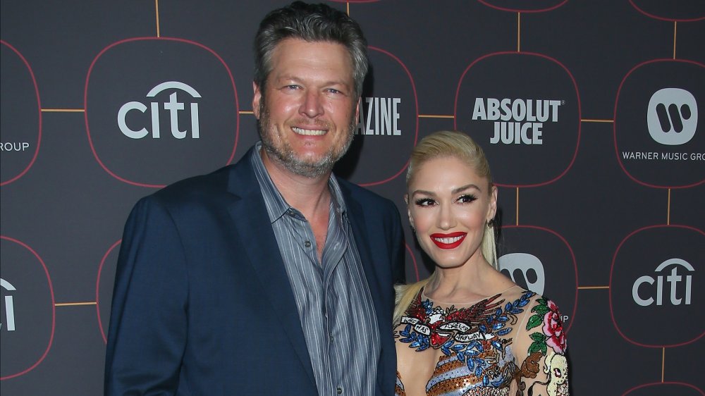 Blake Shelton and Gwen Stefani at a pre-Grammy party in 2020