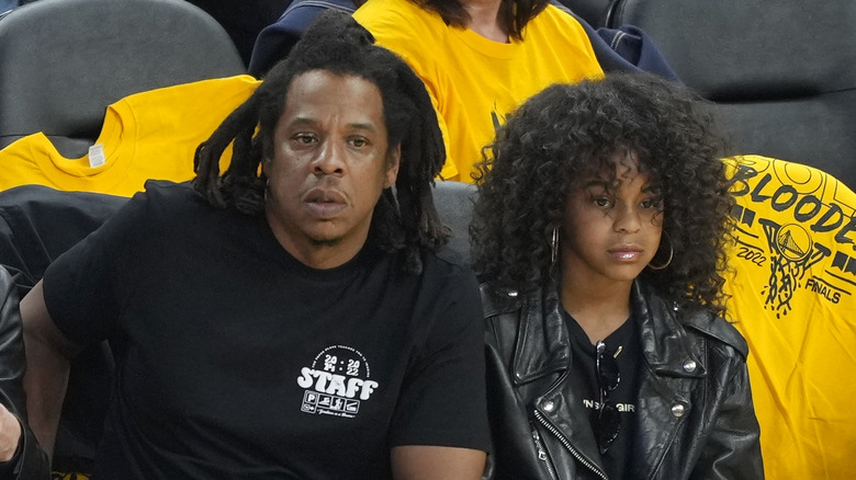 Jay-Z and Blue Ivy sitting together