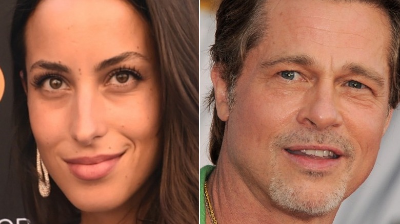  Ines de Ramon smiling Brad Pitt side eye