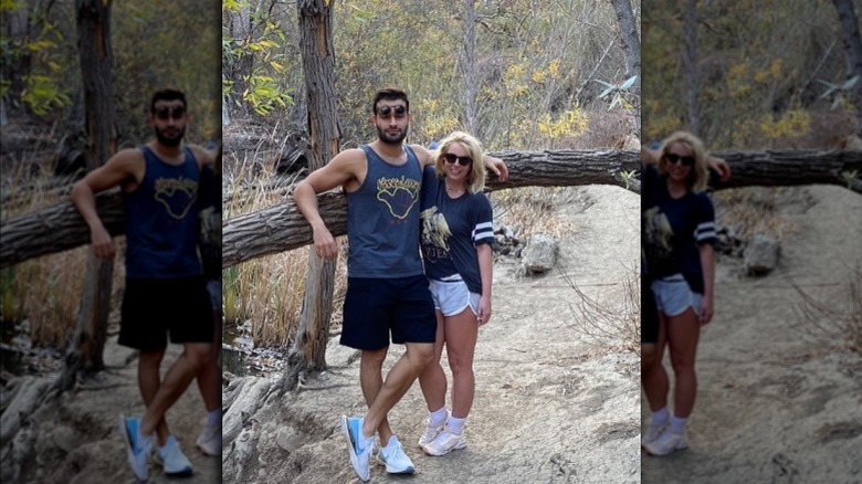 Britney Spears and Sam Asghari on hiking trail