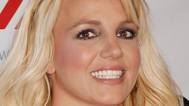 Britney Spears with chin up