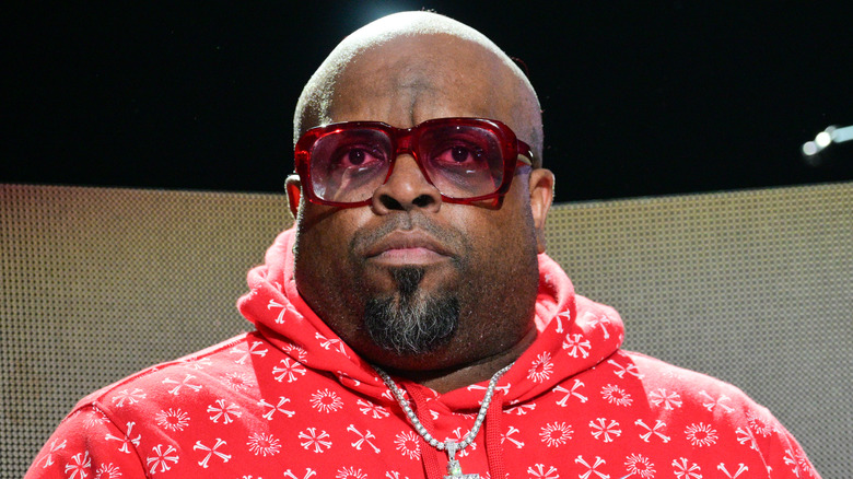 CeeLo Green in red sunglasses