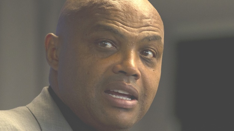 Charles Barkley wearing tweed suit