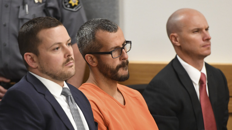 Chris Watts during his murder trial 