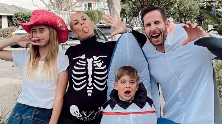 Heather, Tarek, Taylor and Brayden El Moussa in costumes