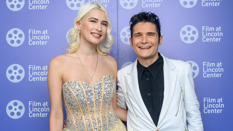 Courtney Anne Mitchell and Corey Feldman smiling