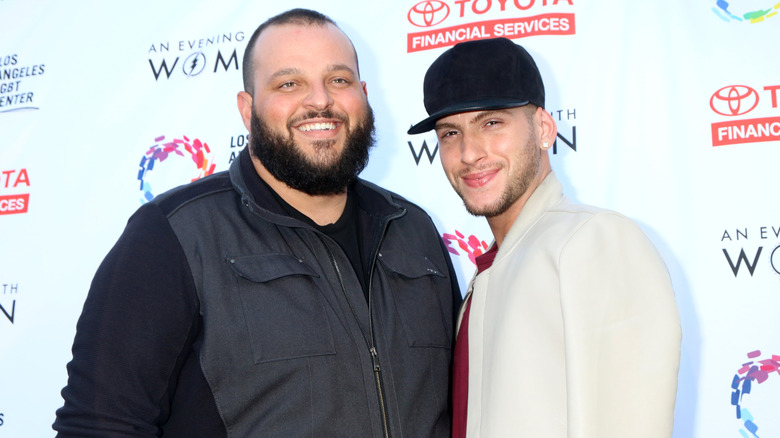 Daniel Franzese and fiancee Joseph Bradley Phillips on red carpet