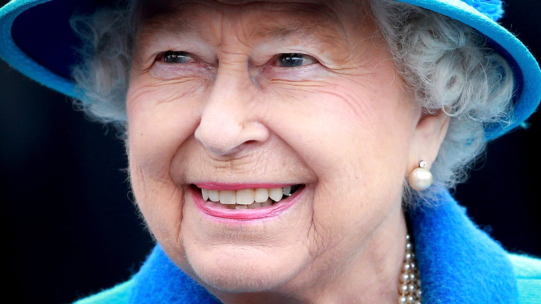 Queen Elizabeth smiling at event 