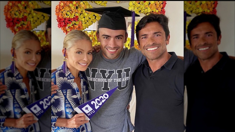 Michael Consuelos poses for a photo with his parents