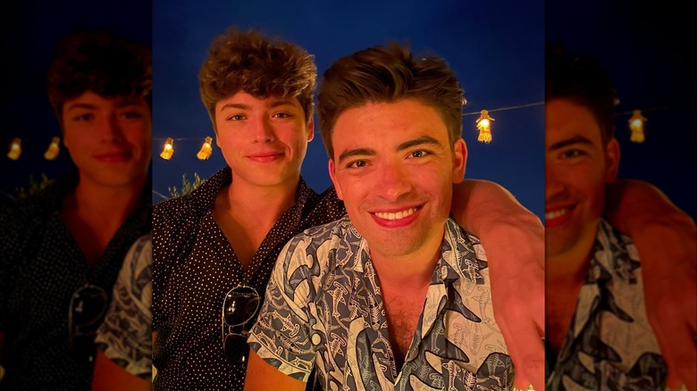 Joaquin and Michael Consuelos posing for a photo