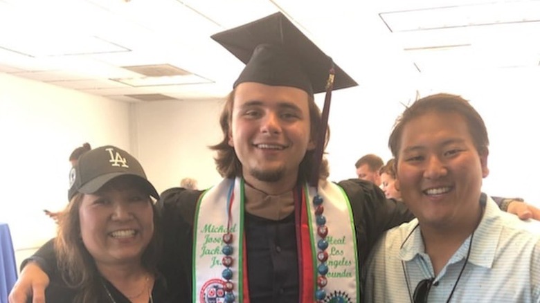 Prince Jackson with friends after graduating from Loyola Marymount University
