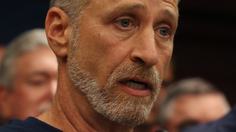 Jon Stewart looking serious