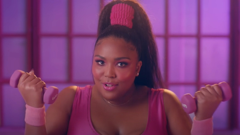 Lizzo working out