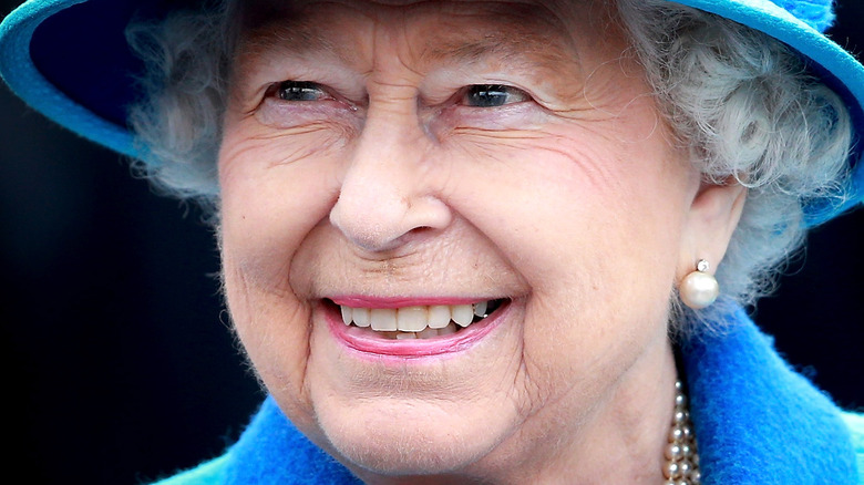 Queen Elizabeth blue hat