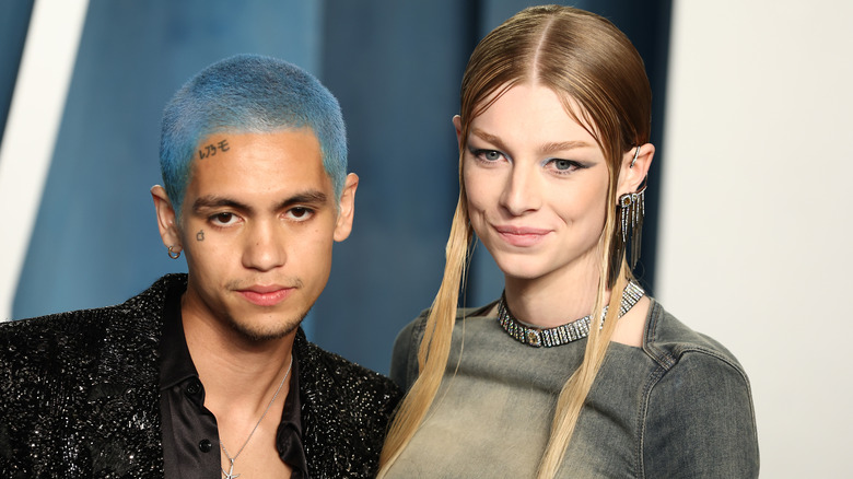 Hunter Schafer and Dominic Fike posing together
